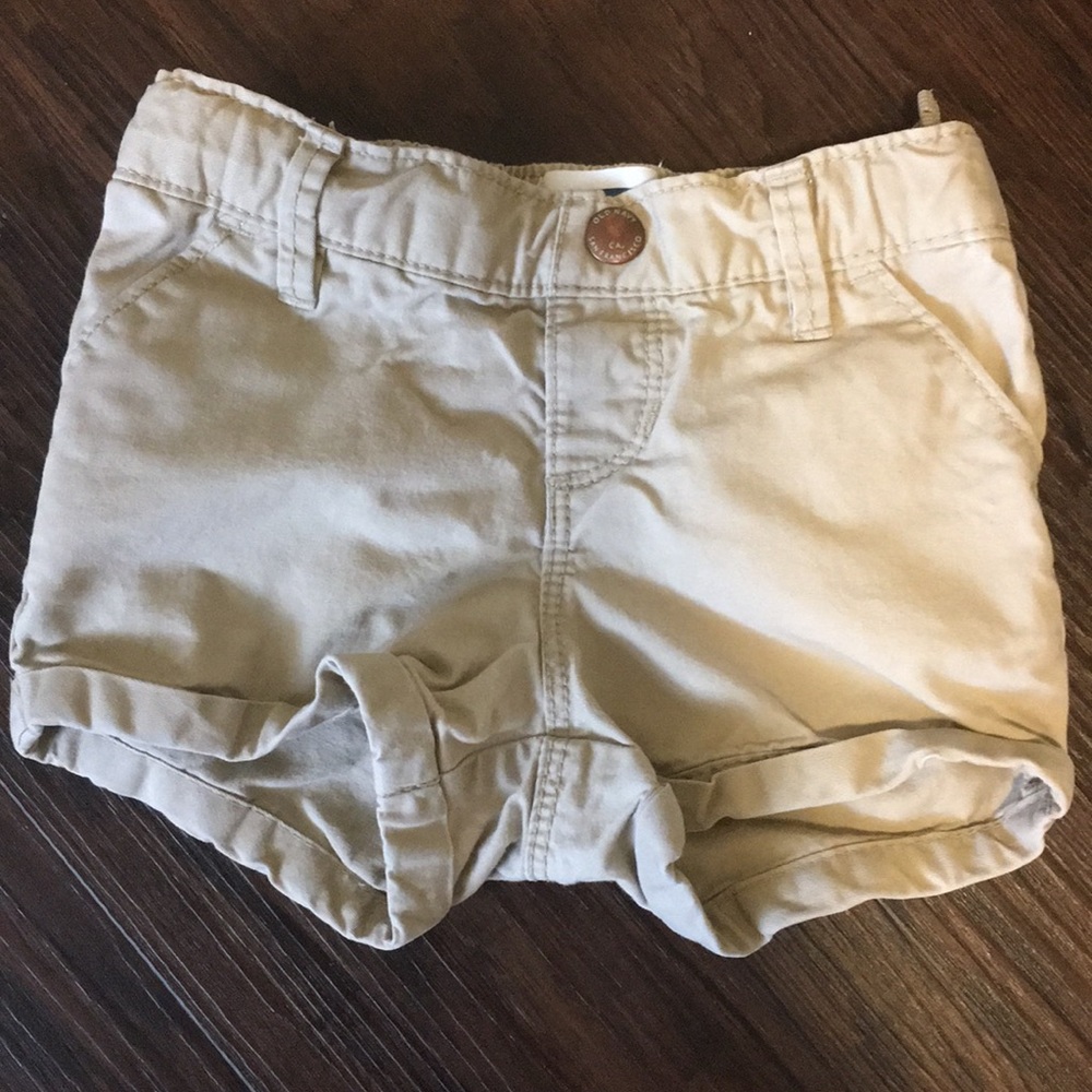 Khaki adjustable toddler shorts